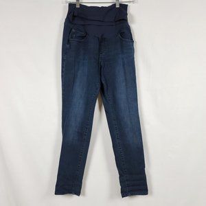 led luxe essential denim maternity dark wash jeggings leggings skinny jeans
